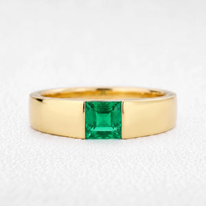 Orion’s Oasis | Princess-Cut Emerald Men’s Band