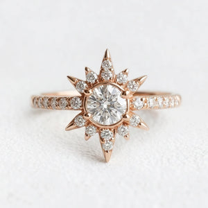 Astra’s Radiance | 1CT Round Diamond Halo Engagement Ring