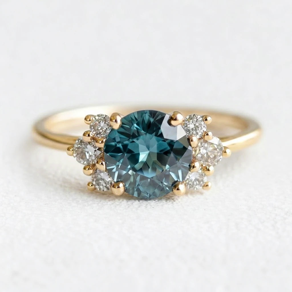 Sofia’s Glow | Classic Round Blue Sapphire Engagement Ring
