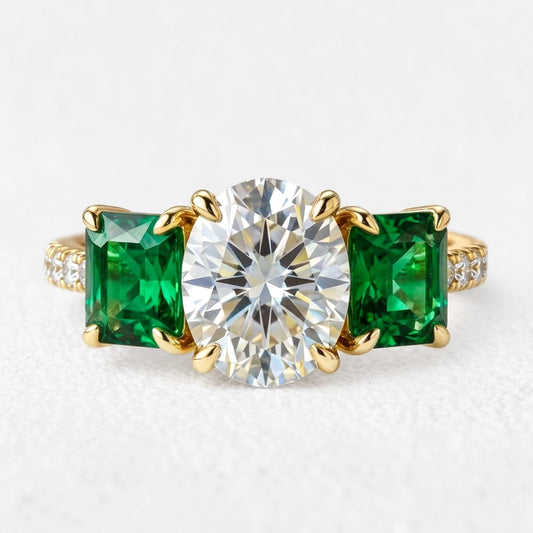Audrey's Prism | 2CT Oval Moissanite Engagement Ring
