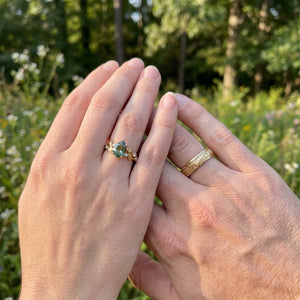 Sylvie‘s Verdure | 1.3CT Green Sapphire & Maple Leaf Couple Set
