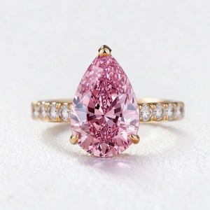 Aurora’s Promise | 3CT Pear Cut Pink Sapphire Solitaire Engagement Ring