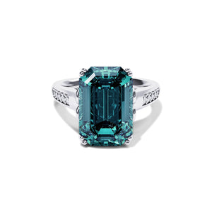 Azure Dream 5CT Emerald Cut Green Gemstone Ring