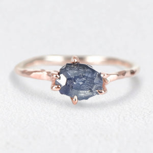 Gaia’s Gem | Organic Raw Sapphire Solitaire Engagement Ring