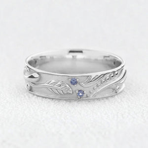 Callisto Dew | Sapphire-Dotted Vine Men's Wedding Band.