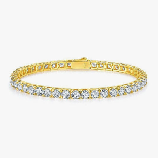 Classic Gold Moissanite Tennis Chain Bracelet-Unisex