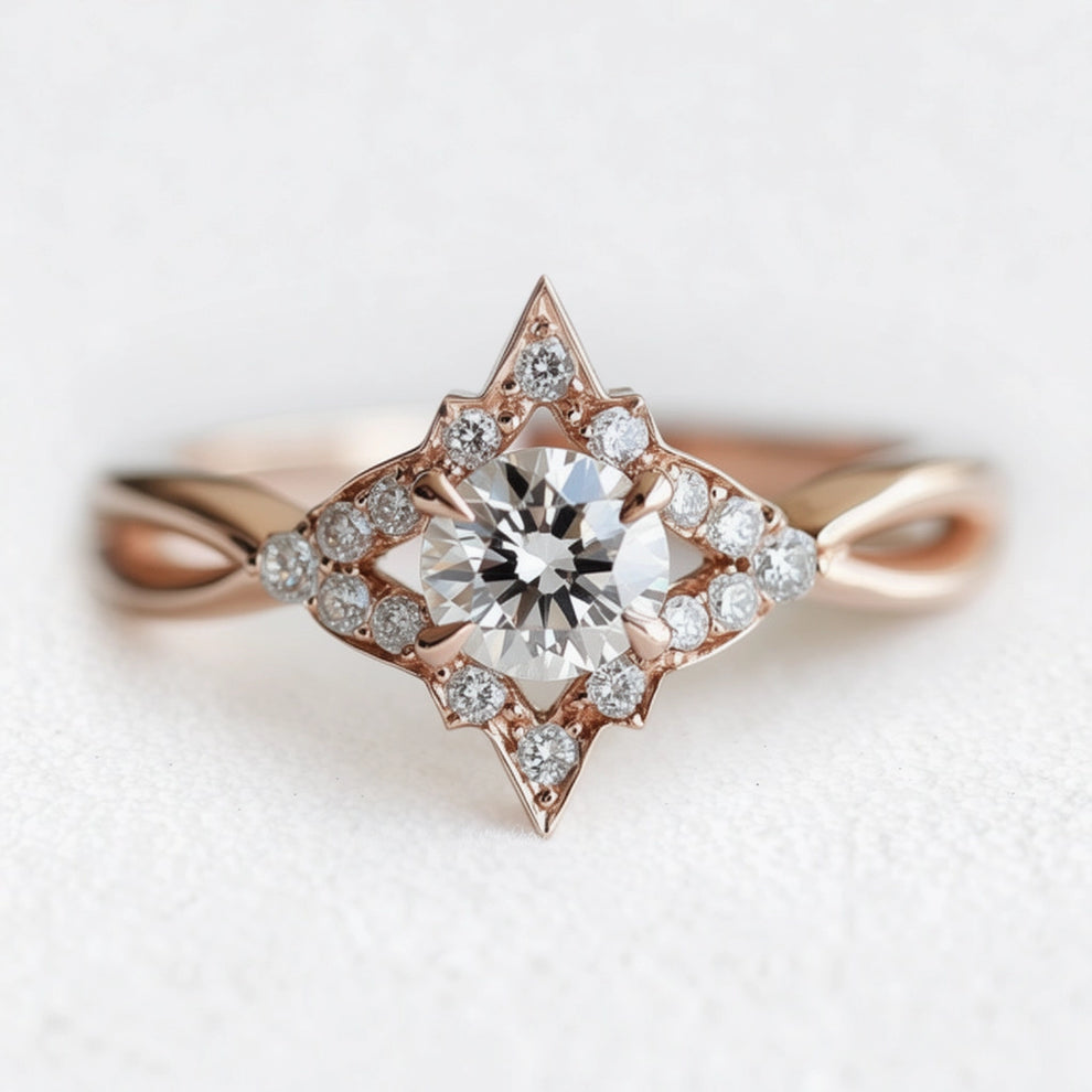 Venus’s Gleam | Astra Diamond Gold Engagement Ring.