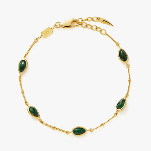 18K Gold Vermeil Magma Gemstone Charm Bracelet.
