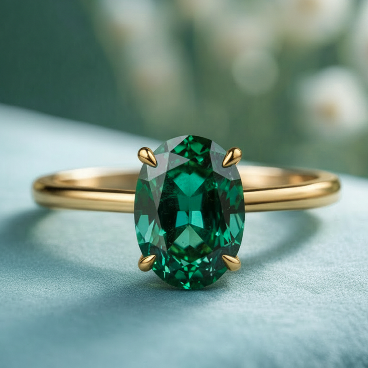 The Forest Pool | Elara‘s Oval Green Gem Ring.