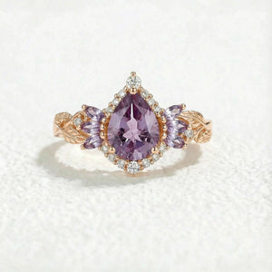 Rowan Vintage Sparkle Cut Alexandrite Halo Engagement Ring.