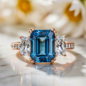 Cleo’s Legacy | 3CT Royal Blue Baguette Sapphire Engagement Ring