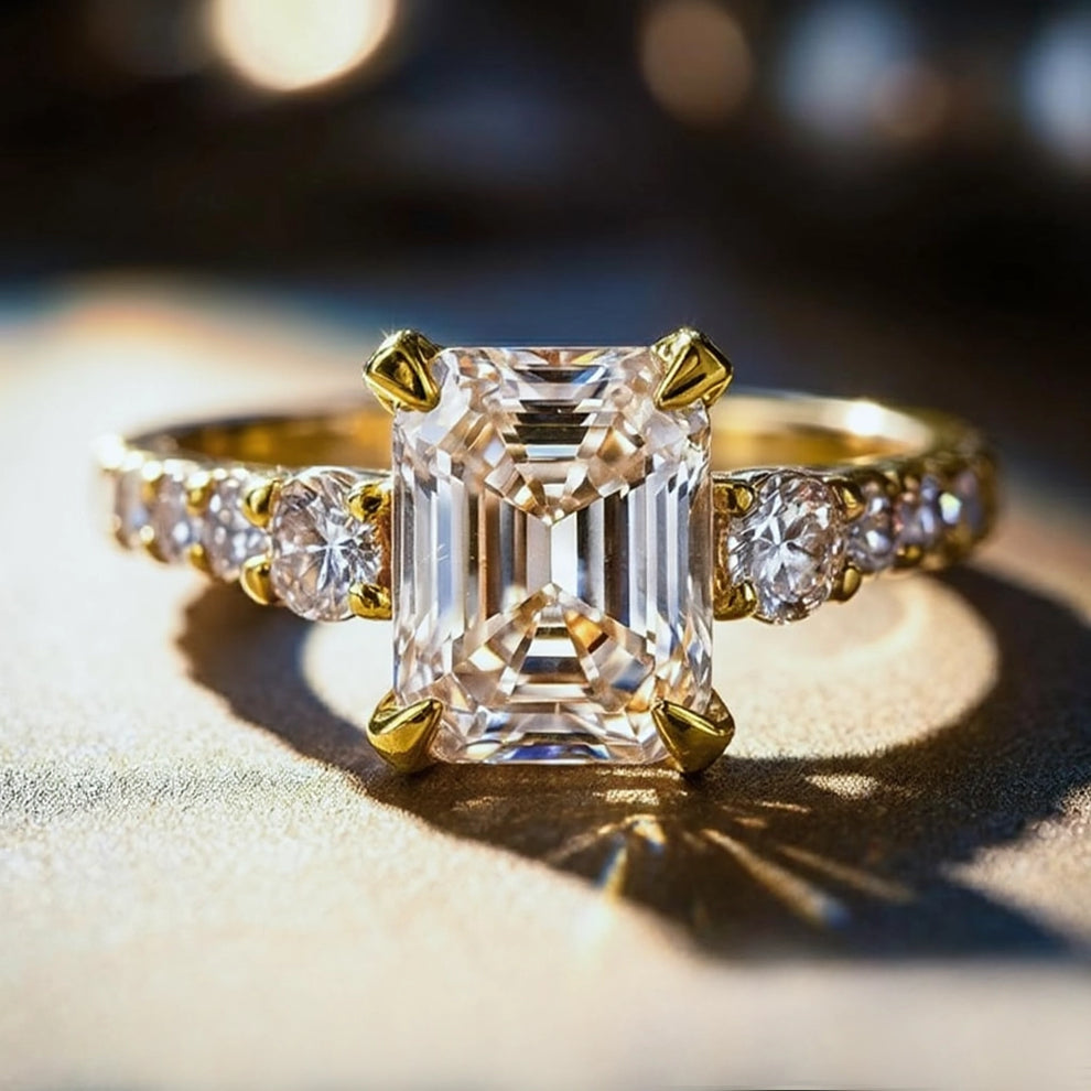 Thalia’s Epoch | 2CT Emerald Cut Diamond Solitaire Engagement Ring