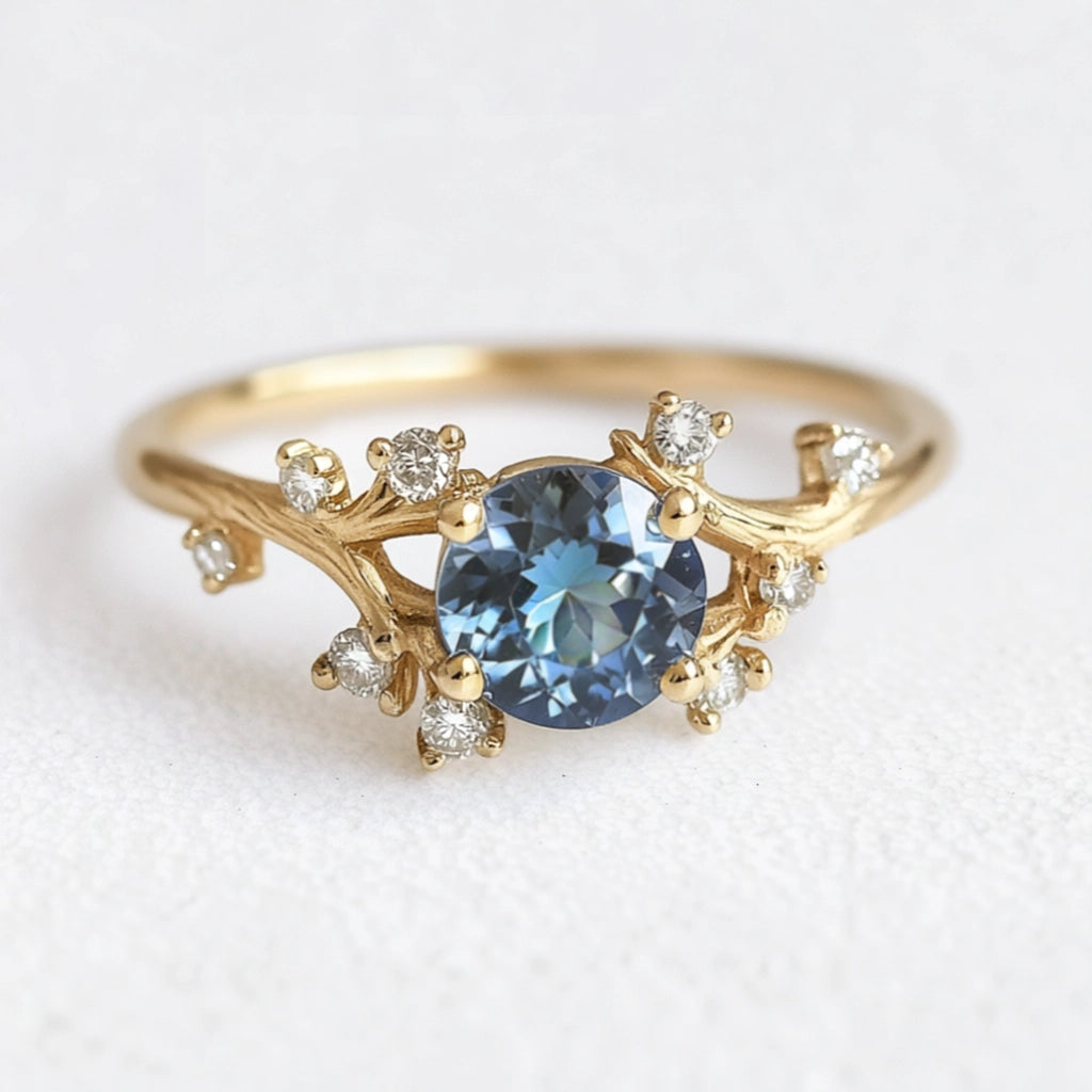 Hera’s Twine | Blue Sapphire Twig Engagement Ring.