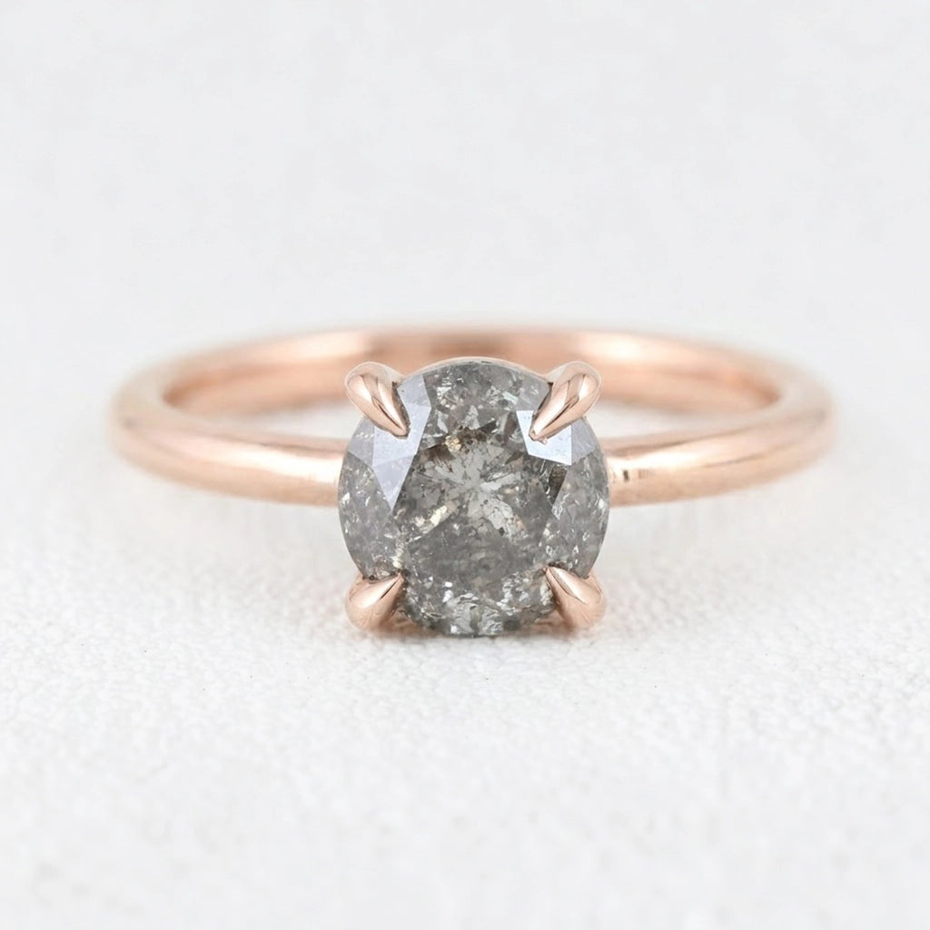 Astrid’s Stardust | 1.5CT Round Salt & Pepper Diamond Solitaire Engagement Ring