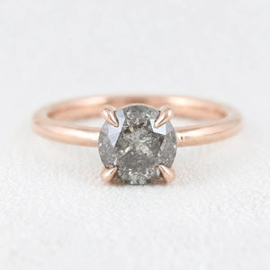 Astrid’s Stardust | 1.5CT Round Salt & Pepper Diamond Solitaire Engagement Ring