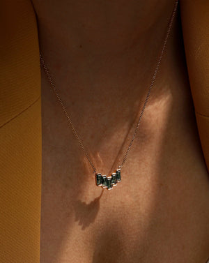 Gold Nature-Inspired Moss Agate Necklace