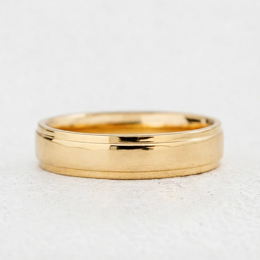 Twin Edge | Polished Wedding Band.