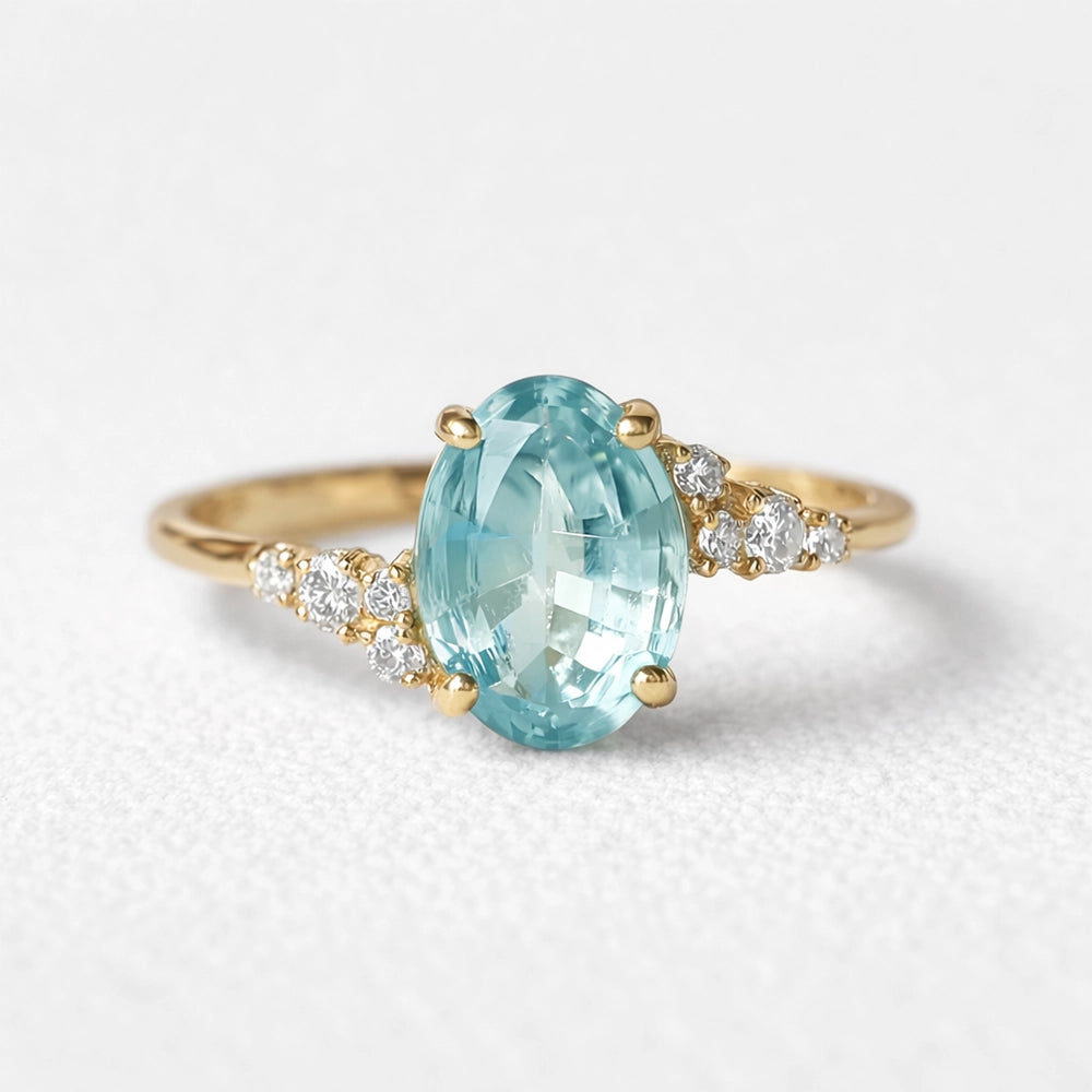 Marina’s Dew | Oval Aquamarine Engagement Ring.