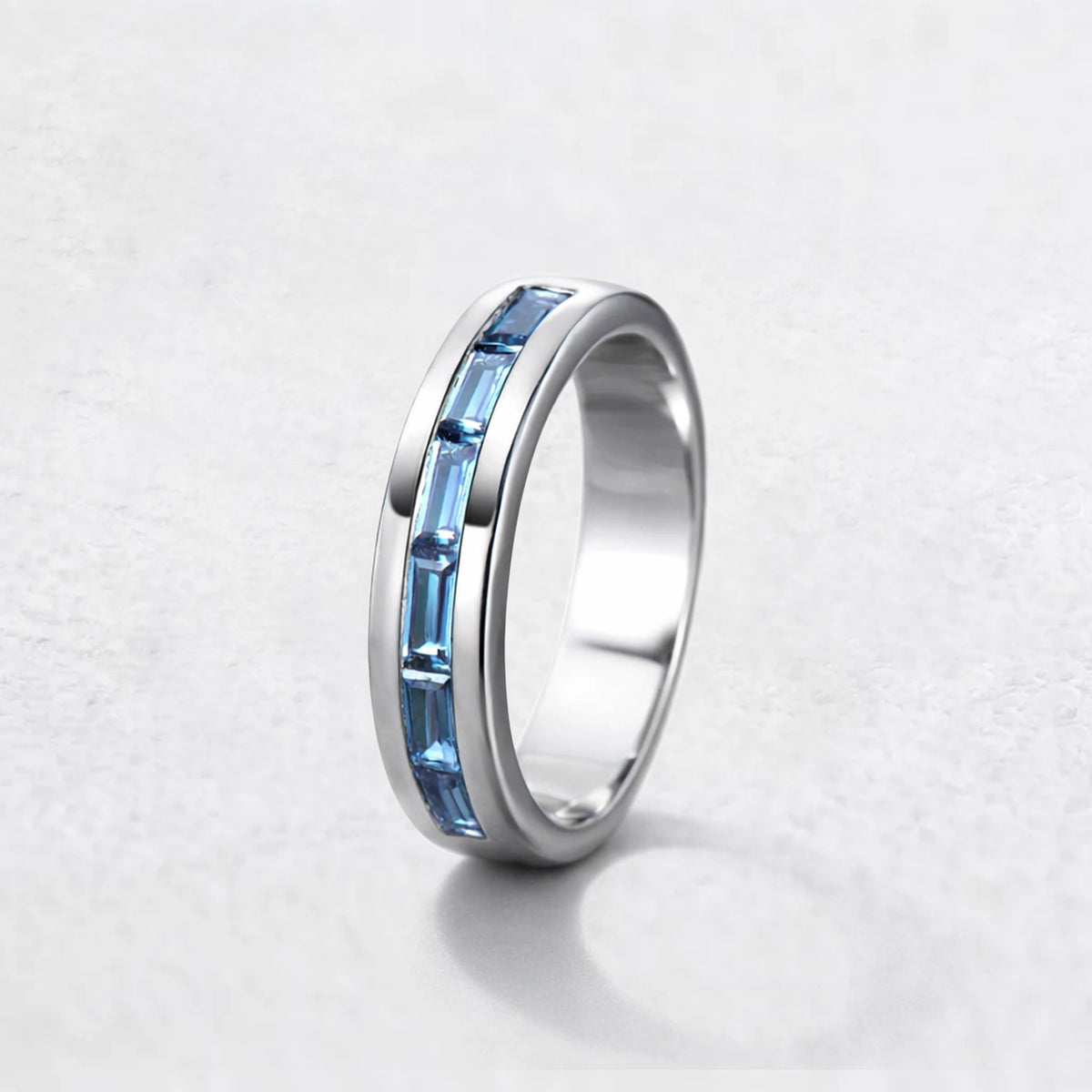 Evertrue Spectrum | Half-Eternity Baguette Alexandrite Band.