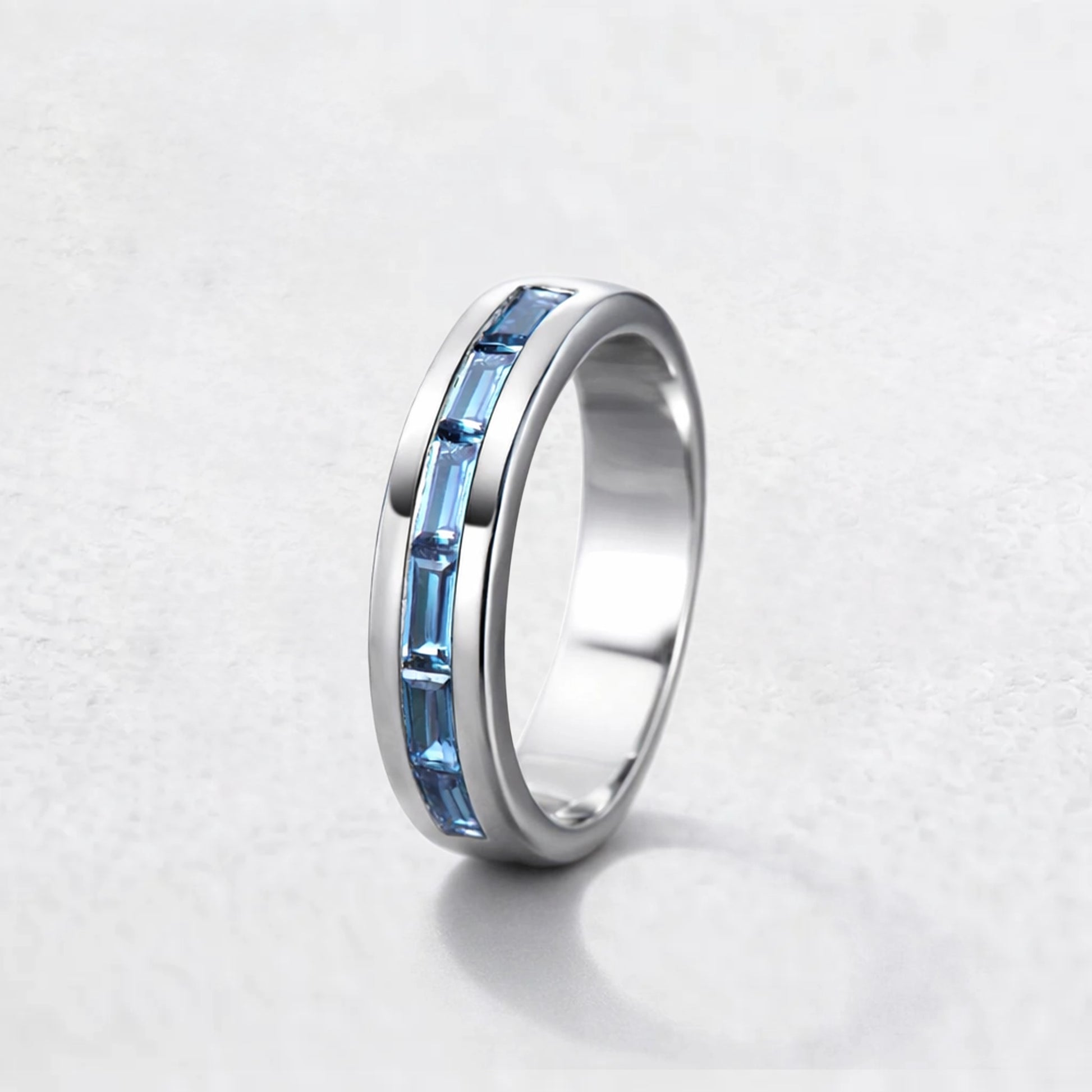 Evertrue Spectrum | Half-Eternity Baguette Alexandrite Band.