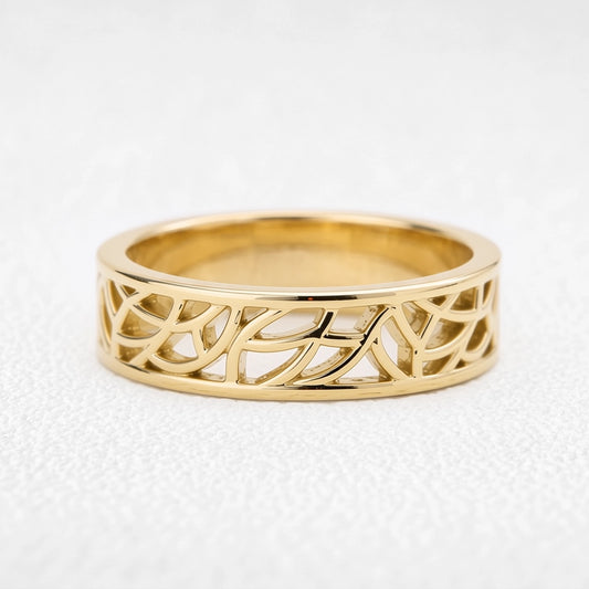 Ariel’s Vault | Unisex Interwoven Arch Wide Band