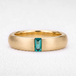 Marcus’s Keystone | Satin-Finished Emerald Men’s Band