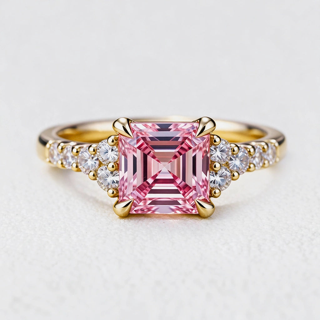 Selene’s Luster | Asscher Cut Pink Sapphire Engagement Ring
