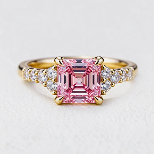 Selene’s Luster | Asscher Cut Pink Sapphire Engagement Ring