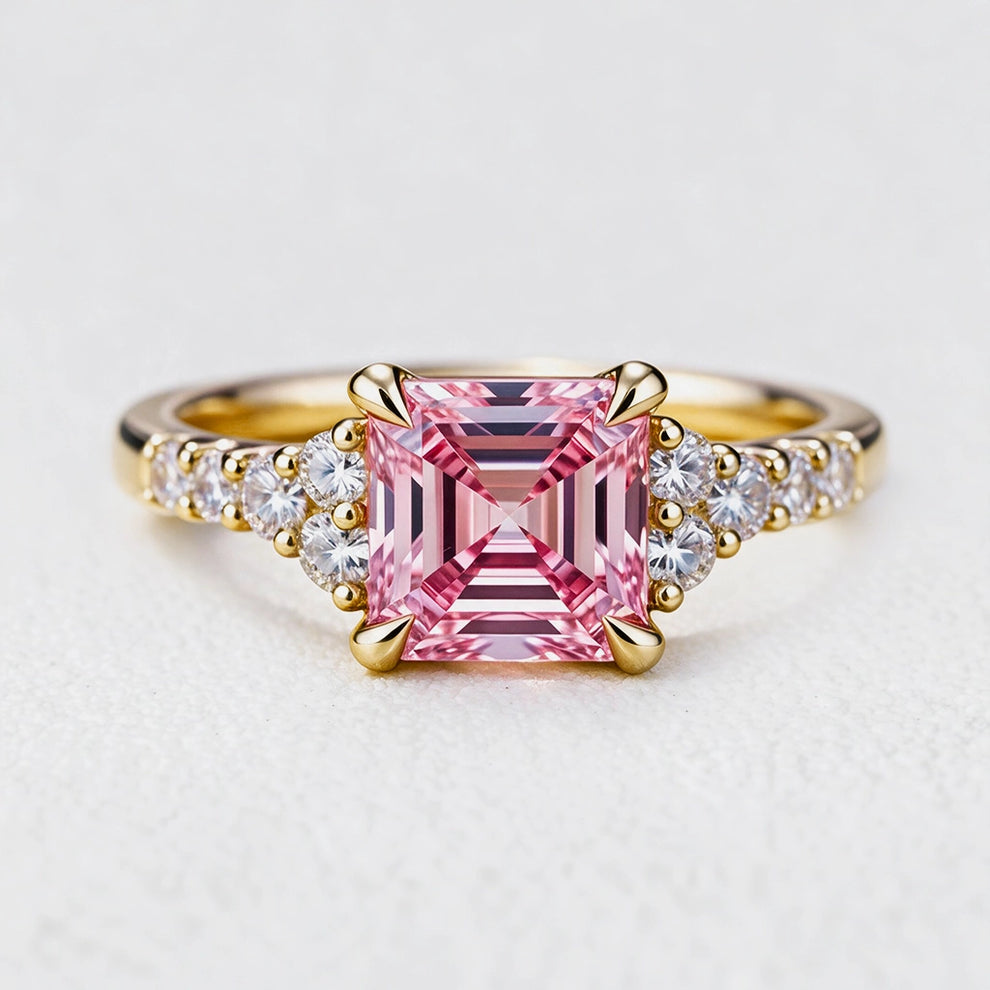 Selene’s Luster | Asscher Cut Pink Sapphire Engagement Ring