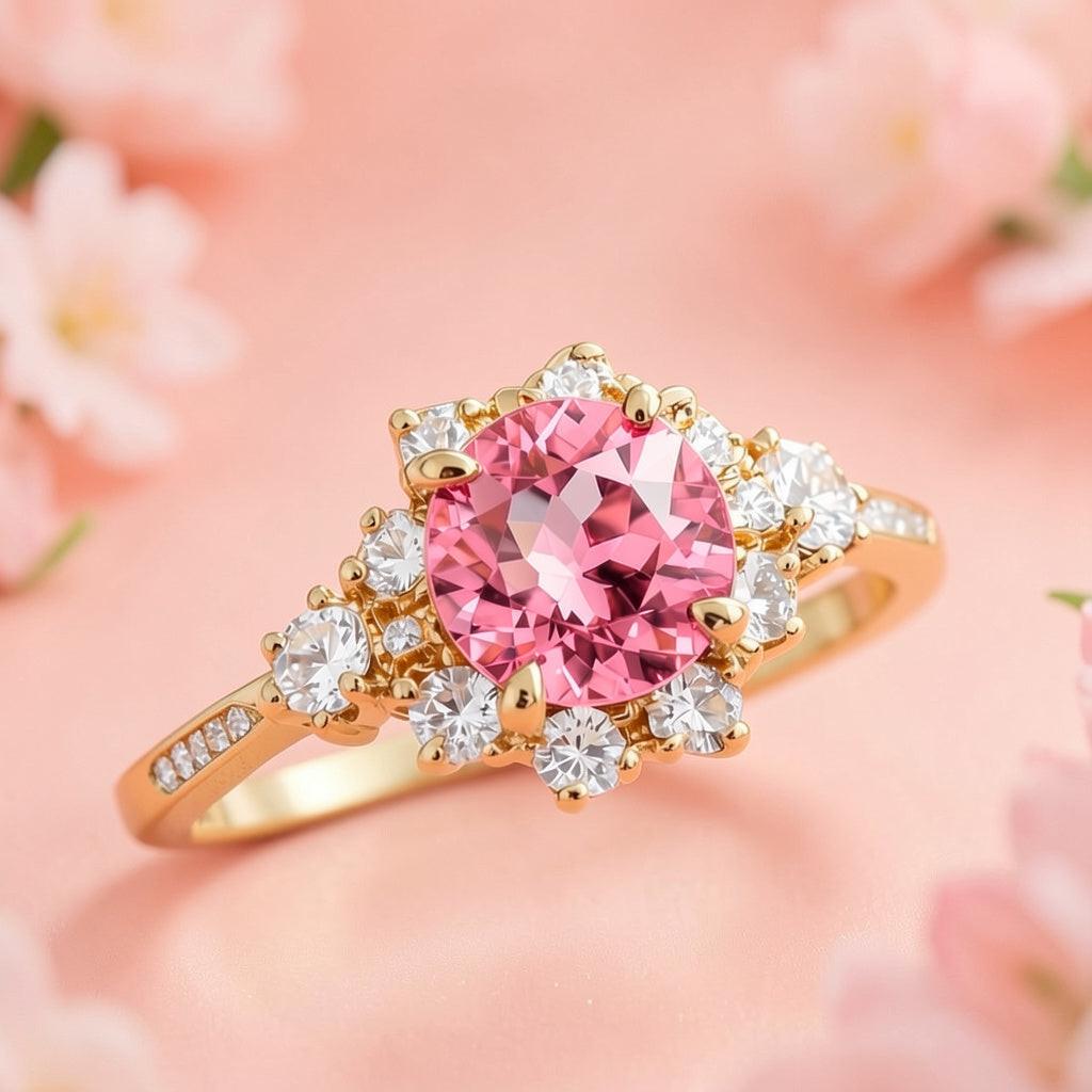 Marina‘s Cove | Brilliant Pink Halo Ring.