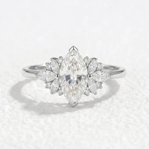 Graceful Marquise Cut Moissanite Ring-Aro - GemsMagic.