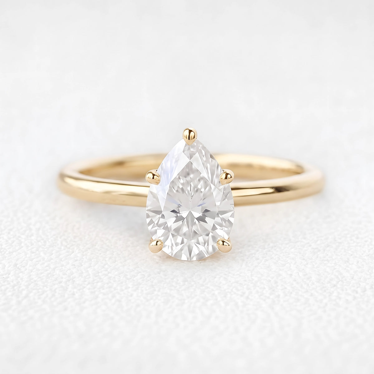 Cordelia’s Lumière | 1CT Pear Diamond Classic Solitaire Engagement Ring