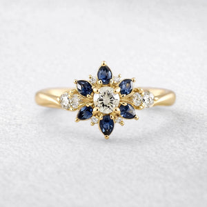 Rosalind’s Wildflower | Six-Petal Sapphire Engagement Ring.