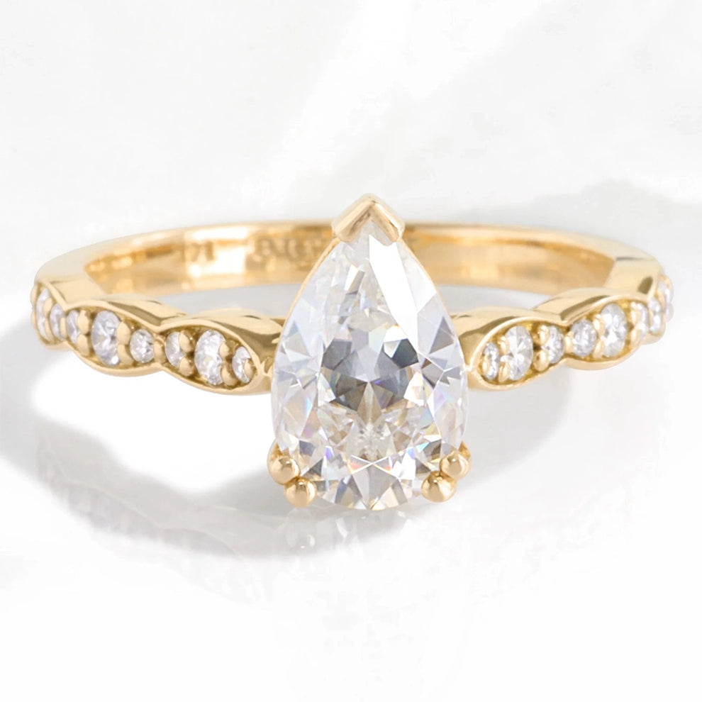 Grace’s Scallop | 1.5CT Pear Lab Diamond Solitaire Engagement Ring.
