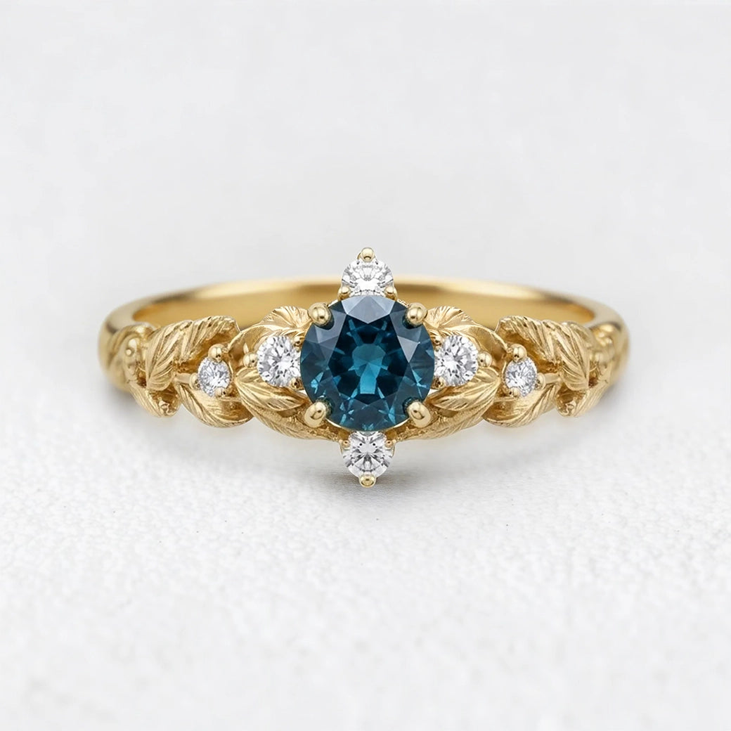 Twilight Garden | Starry Blue Sapphire Engagement Ring