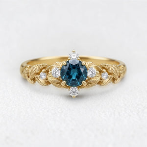 Twilight Garden | Starry Blue Sapphire Engagement Ring
