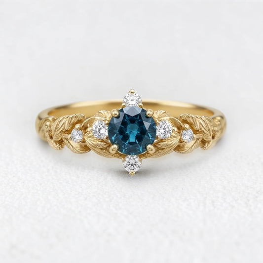 Twilight Garden | Starry Blue Sapphire Engagement Ring