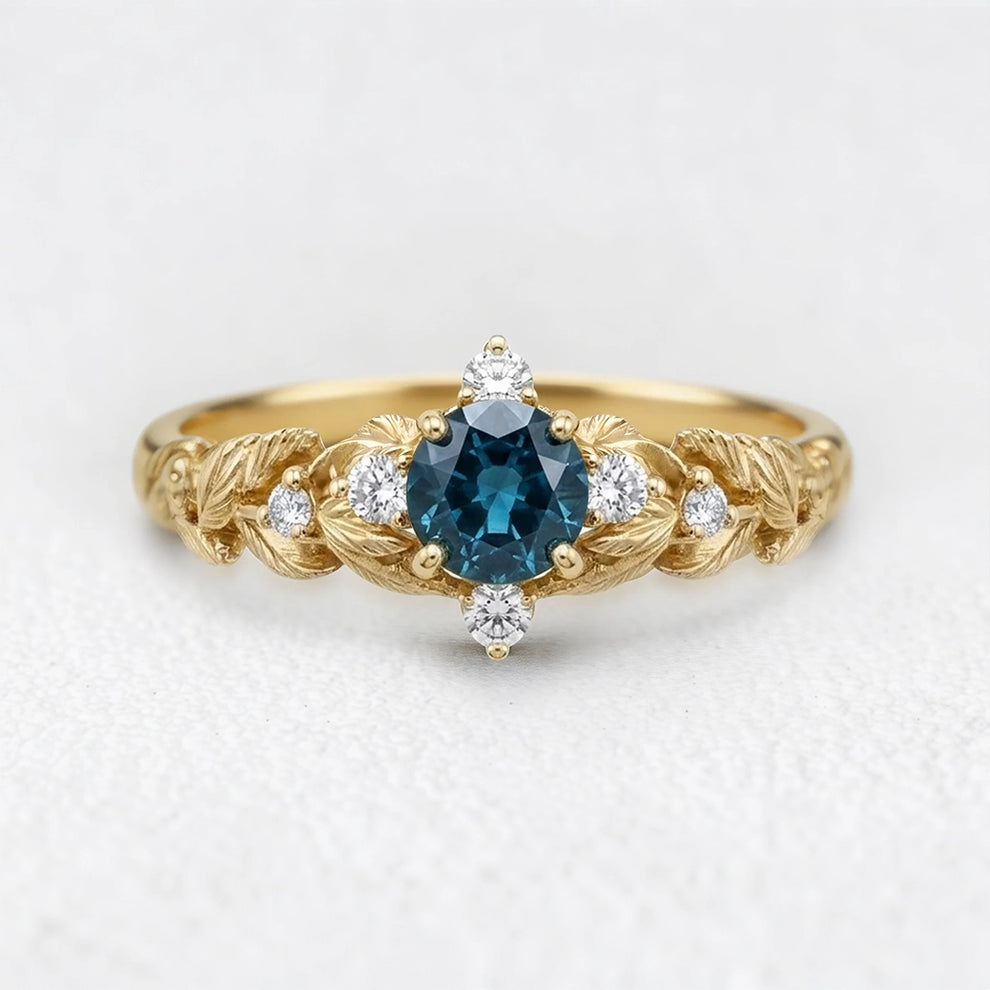 Twilight Garden | Starry Blue Sapphire Engagement Ring