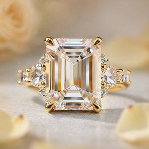 Lumina‘s Glow | 3CT Emerald Cut Moissanite Ring.