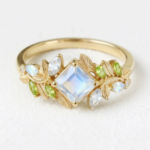 Lunette’s Whisper | Princess Cut Moonstone Engagement Ring