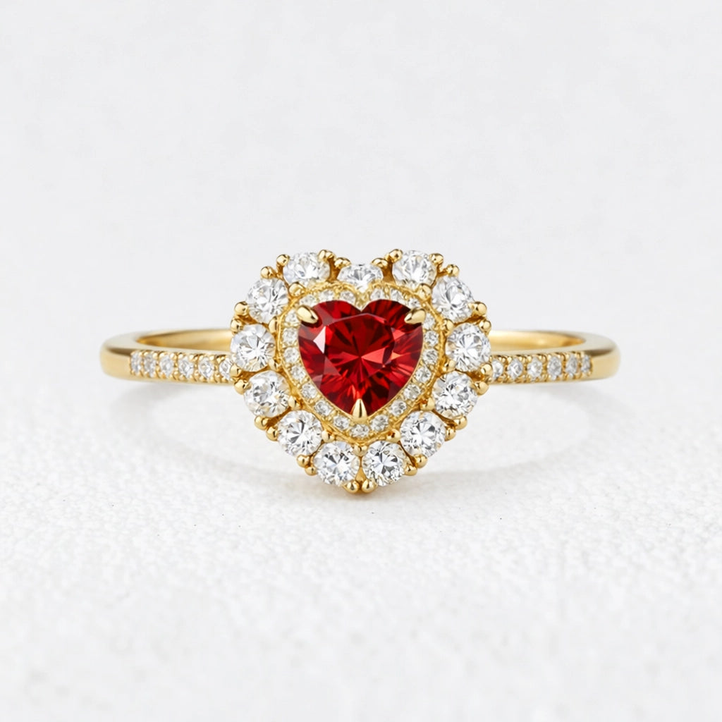 Eleonora’s Crown | Radiant Ruby Halo Engagement Ring