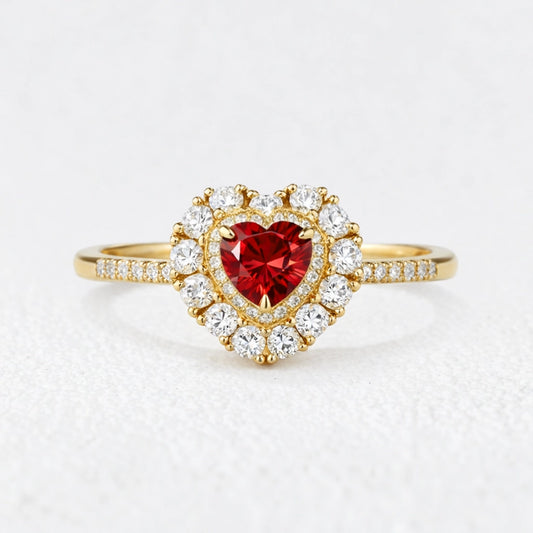 Eleonora’s Crown | Radiant Ruby Halo Engagement Ring