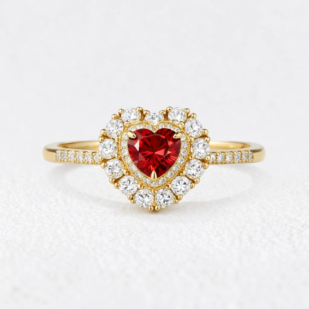 Eleonora’s Crown | Radiant Ruby Halo Engagement Ring