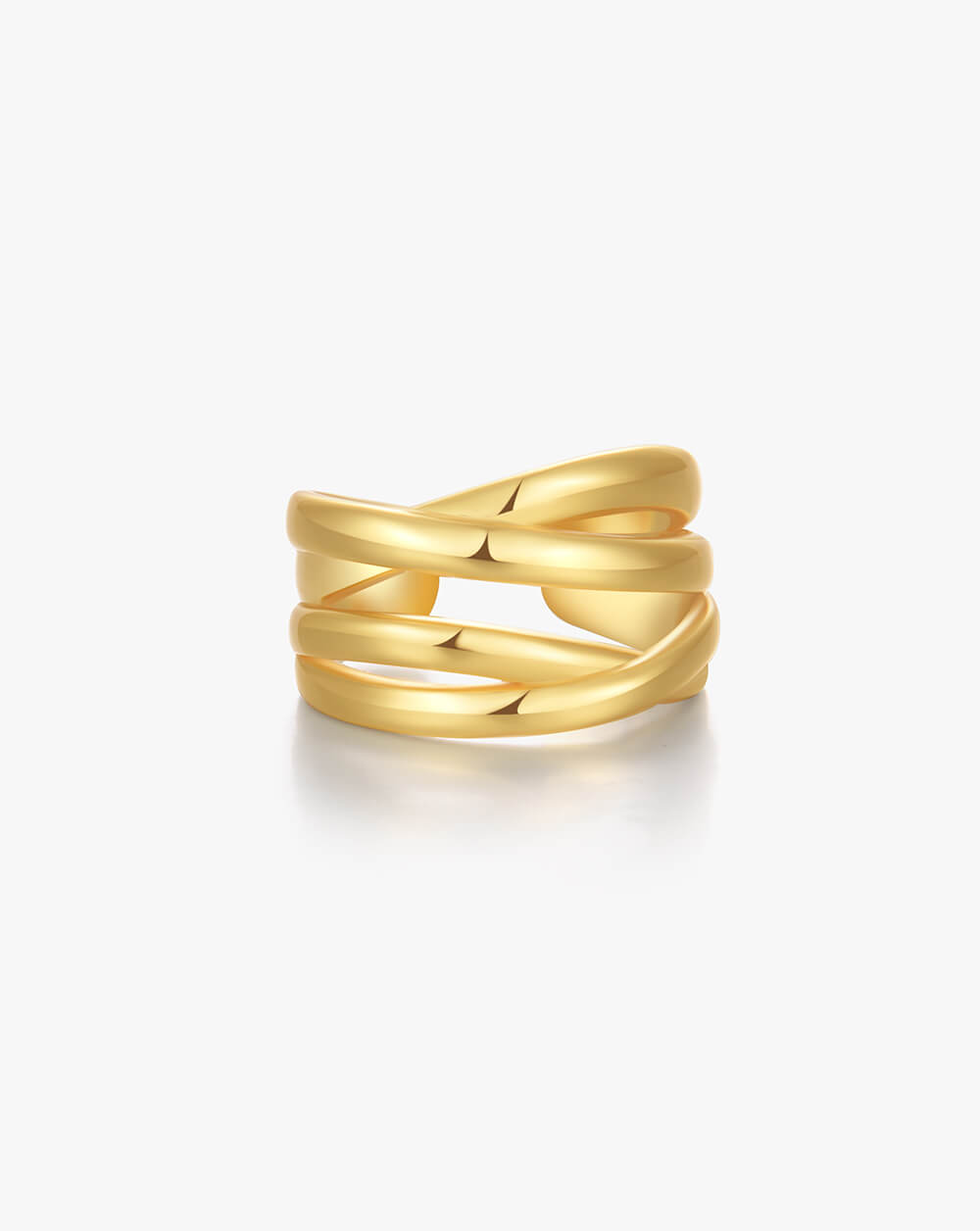 Minimalist Twist Gold Chunky Ring