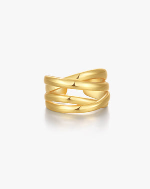 Minimalist Twist Gold Chunky Ring