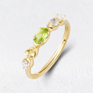 Adjustable Vintage Gold Peridot Stacking Ring