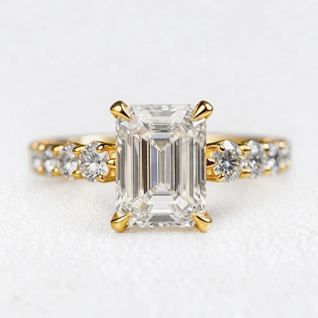 Audrey’s Epoch | 2CT Emerald Cut Diamond Solitaire Engagement Ring