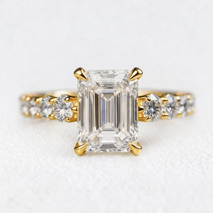 Audrey’s Epoch | 2CT Emerald Cut Diamond Solitaire Engagement Ring