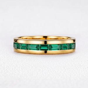 Odysseus’s Evergreen | Half-Eternity Baguette Emerald Men’s Band