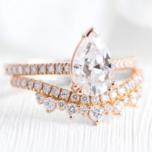 Grace’s Crown | Pear Lab Diamond Solitaire Bridal Set 2pcs.